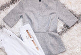 Ann Taylor Gray Peplum Sweater- Size XS