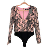 NBD x Naven Pink and Black Snakeskin Print Bodysuit NWT- Size M