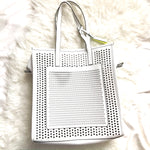 Vince Camuto Large White Leather Perforated Tote