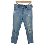 Abercrombie & Fitch Simone High Rise Ankle Light Wash Distressed Denim Jeans- Size 32/14R (Inseam 24")