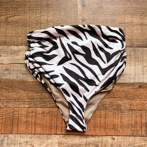 Juan Dios Reversible Zebra Print High Waisted Vintage Bikini Bottoms- Size 4 (sold out online, we have matching top)