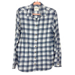 Abercrombie & Fitch Blue/White Plaid Boyfriend Flannel Button Down- Size M