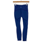 Lululemon Blue Mesh Detail Leggings- Size 4 (Inseam 25.5")