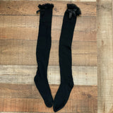 No Brand Black Bow/Lace Knee High Sock