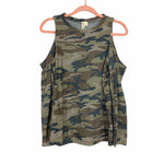 Jolie Camo Print Cold Shoulder Top- Size S