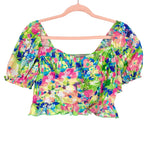 Show Me Your Mumu Neon Print Puff Sleeve Crop Top- Size XL (we have matching skort)