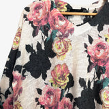 Nally & Millie Floral V-Neck Knit Sweater Top- One Size (Fits like S/M)