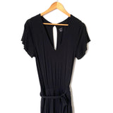 LOFT Beach Black Ruffle Sleeve Jumpsuit- Size XXS