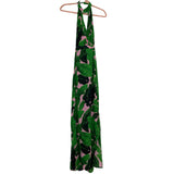 Boohoo Rach Halter Palm Print Side Slit Maxi Dress NWT-  Size 4