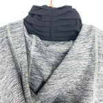 Lululemon Grey Heathered/Black Ribbed Zip Up Hoodie With Thumb Holes & Neck Detail- Size ~S (See Notes)