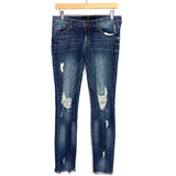 Harper Dark Wash Distressed Skinny Jeans- Size 28 (Inseam 27”)