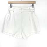 Abercrombie & Fitch White Natural Rise Denim Belted Shorts- Size 28/6