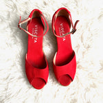 Viscata Red Peep Toe Wedges- Size 11