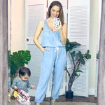 Lovestitch Chambray Drawstring Waist Jumpsuit- Size S (sold out online)