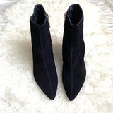 River Island Black Suede Zip Up Booties- Size 9 (see notes)