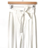 Laundry White Paperbag Waist Cropped Wide Leg Pants- Size 2 (Inseam 22.5”)
