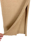 Heartloom Tan Ribbed Knit Midi Skirt NWT- Size S