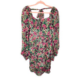 Buddy Love Floral Sweetheart Neckline with Fitted Bottom Ruching and Back Shoulder Tie Dress- Size S