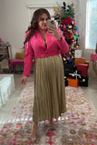 Eloquii Gold Sparkle Pleated Skirt NWT- Size 14/16 (sold out online)