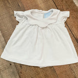 Bella Bliss White Scallop Collar Top- Size 18M