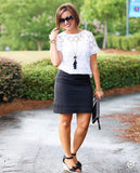 LOFT White Lace Tee- Size XS