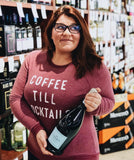 Grayson Threads Burgundy "Coffee Till Cocktails" Top- Size L