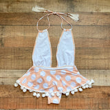 Goodnight Macaroon Polka Dot Pom Pom Trim Skirt One Piece NWOT- Size M