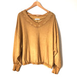 Mustard Seed Mustard Waffle Knit Long Sleeve Top- Size S