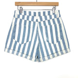 Mumu Blue White/Denim Stripped Shorts NWT- Size 27