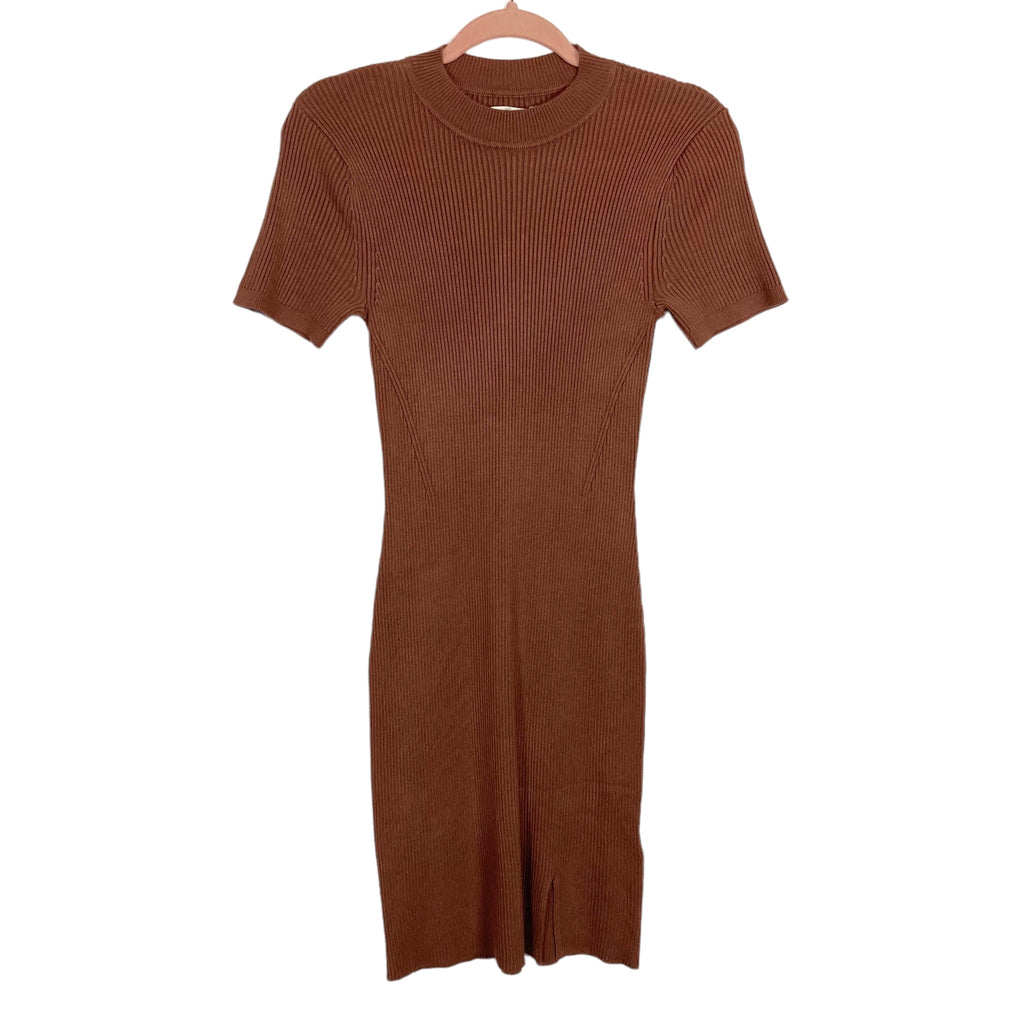 Abercrombie & Fitch Brown Mock Neck Ribbed Dress NWT- Size S Tall (sol –  The Saved Collection