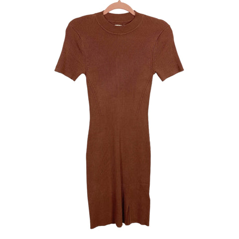 Abercrombie & Fitch Brown Mock Neck Ribbed Dress NWT- Size S Tall (sol –  The Saved Collection