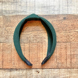 No Brand Hunter Green Ribbed Knit Knot Headband
