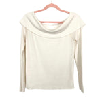 Caitlin M. Covington X Pink Lily White Fold Over Off the Shoulder Sweater- Size XL (sold out online, see notes)