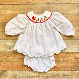 Josie Bee Clothing Co. Polka Dot Smocked Reindeer Dress with Matching Bloomers- Size 18M