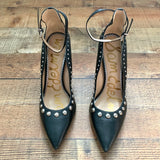Sam Edelman Black Studded Ankle Wrap Heels- Size 9 (See Notes)