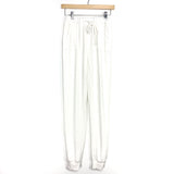 Amaryllis White Ribbed Drawstring Waist Joggers- Size XS (Inseam 32”)
