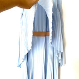 BCBG Blue Pleated Belted Maxi- Size XXS (see notes)