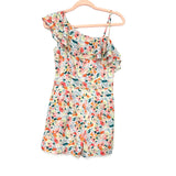 Molly Bracken Floral One Shoulder Ruffle Romper NWT- Size XS