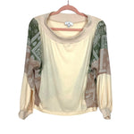 Urban Daizy Cream Printed Sleeves Top- Size S