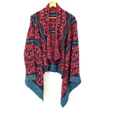 No Brand Pink & Navy Knit Waterfall Patterned Cardigan- Size ~S