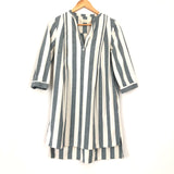 Isabella Sinclair Blue & Cream Stripe Pleated Dress- Size XS