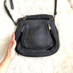 Urban Expressions Black Medium Saddle Crossbody (Jana)