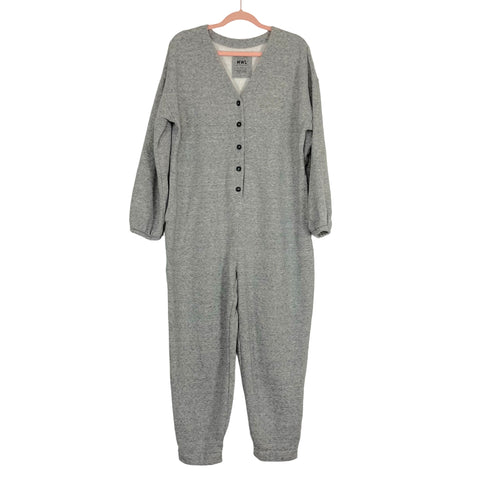 Madewell MWL Heathered Grey Cozy Coverall Jumpsuit- Size L