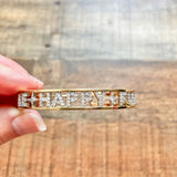 APM Monaco CZ Smile Happy Fun Open Cuff Bracelet
