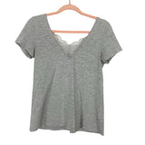 Vici Grey Lace V-Neck Top- Size S