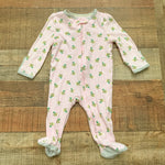 Cloud Island Bee Print Zip Up Footie with Mittens- Size 0-3M