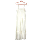 Amaryllis Ivory Linen Tiered Dress with See Through Detail- Size XL