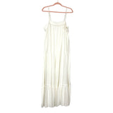 Amaryllis Ivory Linen Tiered Dress with See Through Detail- Size XL