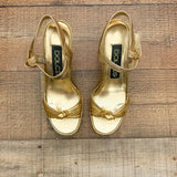 Dolcis Gold Guthrie Open Toe Heels- Size 7 (See Notes)