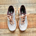 On Cloud Swiss Engineering Grey/Peach/Purple Sneakers- Size 8 (see notes)